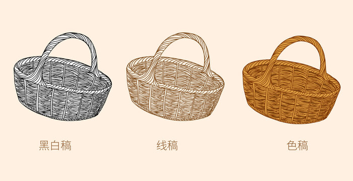籃子插畫