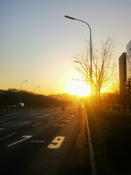 日落街景