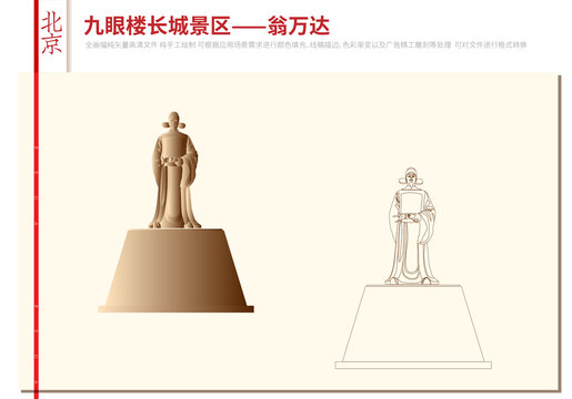 九眼樓長(zhǎng)城景區(qū)翁萬達(dá)雕塑