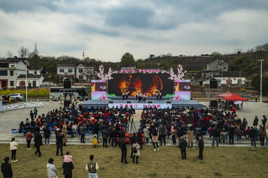 露天文艺演出航拍