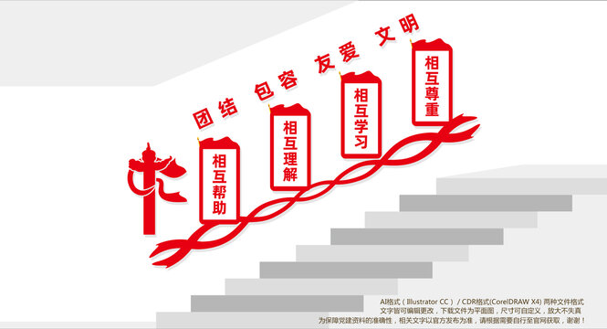 民族團結(jié)樓梯文化墻