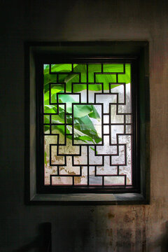 中式木窗格