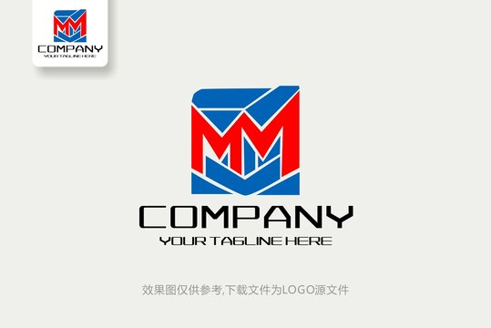 M字母电子化工网站标志设计