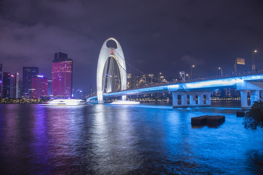 广州猎德大桥夜景