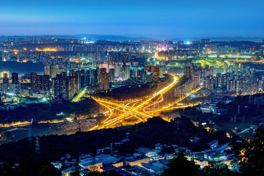 重庆盘龙立交桥夜景