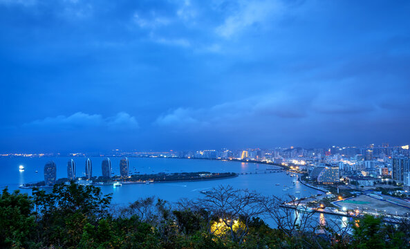 海南三亚城市夜景