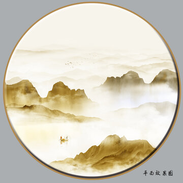 金色山水畫