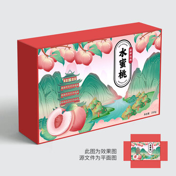 水蜜桃包裝插畫