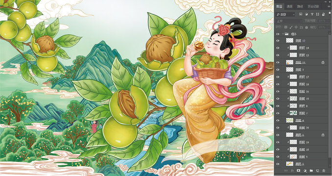核桃插畫
