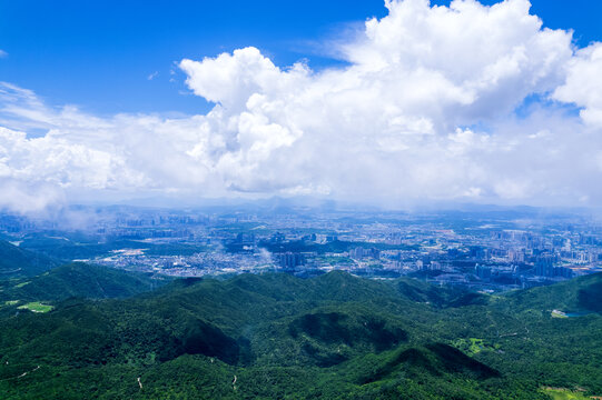 云海森林城市深圳坪山风光