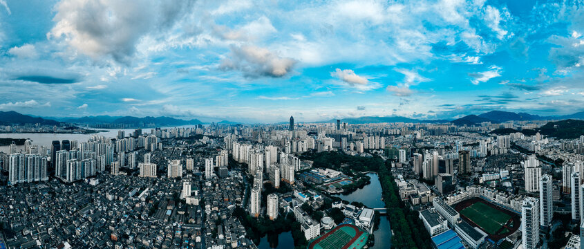 温州鹿城区航拍全景