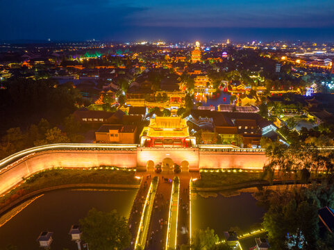 枣庄台儿庄古城夜景