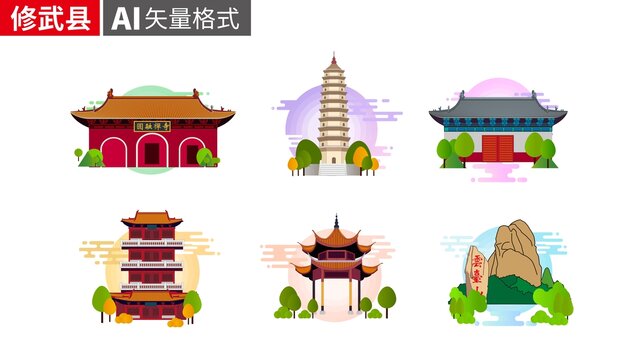 修武縣著名地標(biāo)建筑景點素材