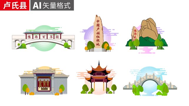 盧氏縣著名地標建筑景點素材