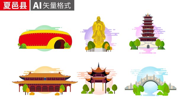 夏邑縣著名地標(biāo)建筑景點(diǎn)素材