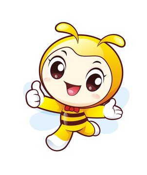 卡通可愛(ài)小蜜蜂向前奔跑