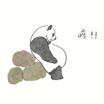 卡通熊貓萌蘭