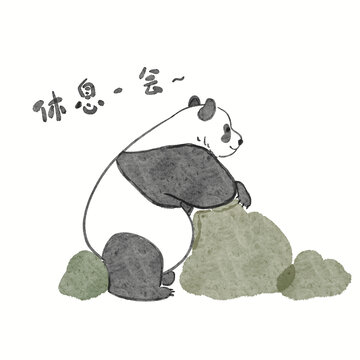卡通可愛熊貓萌蘭