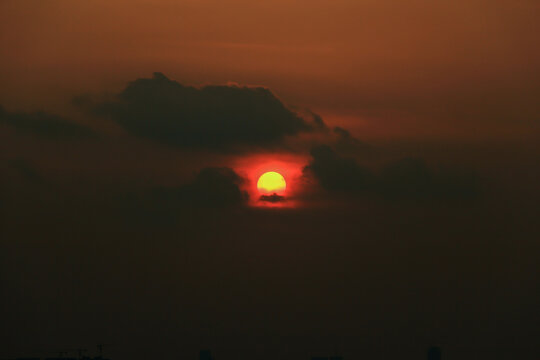 夕阳特写