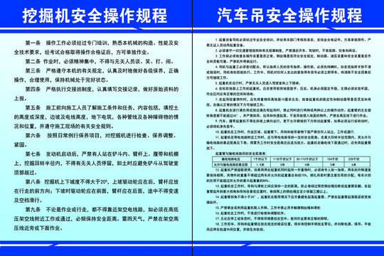 挖掘機(jī)汽車吊安全操作規(guī)程