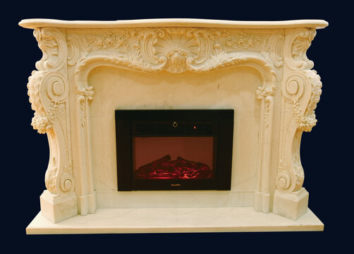 壁炉雕刻工艺欧式家居石材装饰