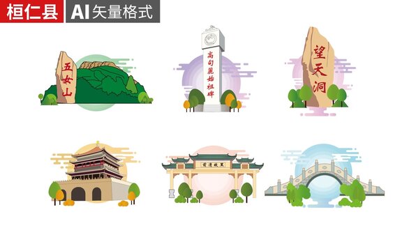 桓仁县著名地标建筑景点素材