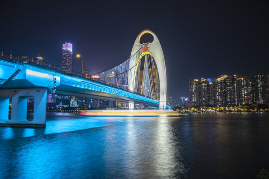 广州猎德大桥夜景