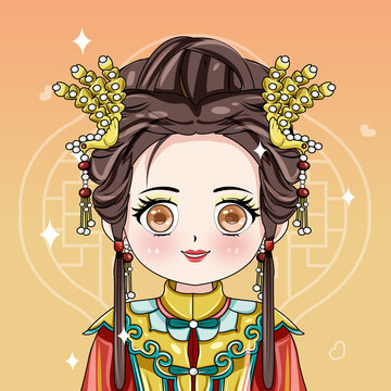 古裝女孩結(jié)婚妝