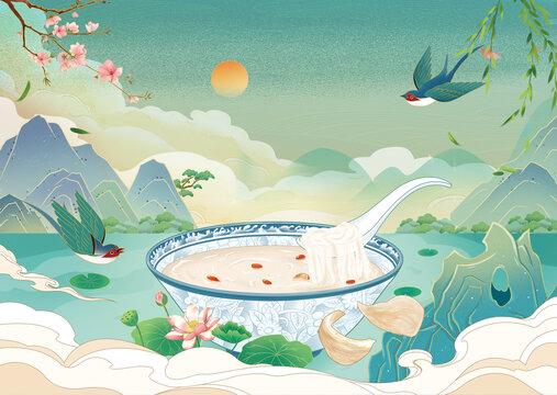 國(guó)風(fēng)燕窩手繪插畫海報(bào)設(shè)計(jì)