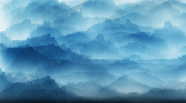 藍(lán)色山水