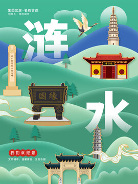 涟水县生态绿色城市海报展板