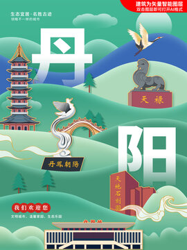 丹陽(yáng)市生態(tài)綠色城市海報(bào)展板