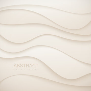 抽象白色剪纸波浪浮雕纸艺背景