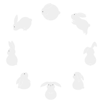 可爱白兔排成圆圈插图