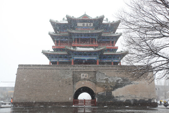 古城雪景