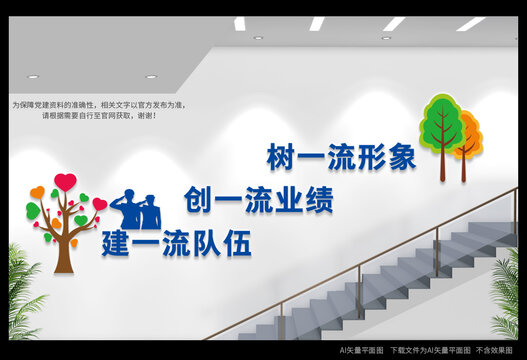 警隊(duì)樓梯間文化墻