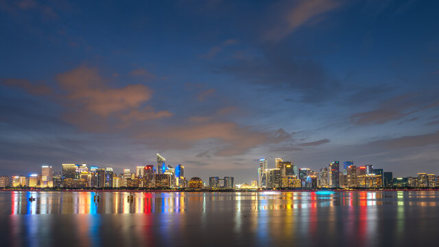 杭州钱江新城城市夜景