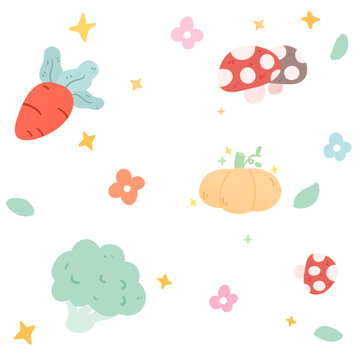蔬菜碎花滿印