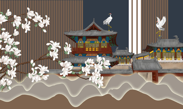 格柵閣樓背景墻