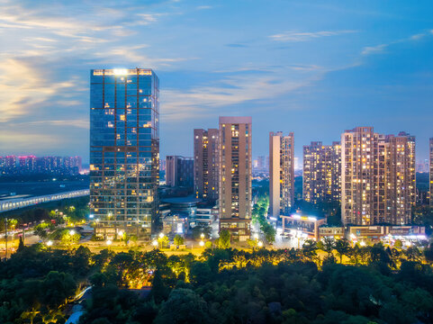 成都郫都区夜景