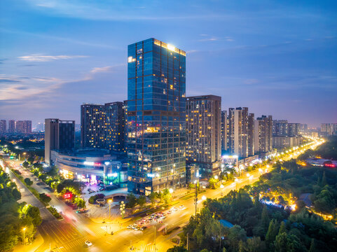 成都郫都区夜景