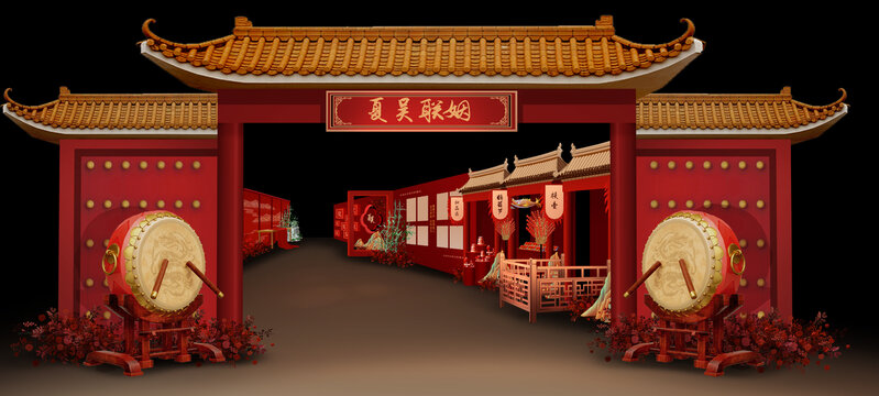 中式婚禮迎賓區(qū)