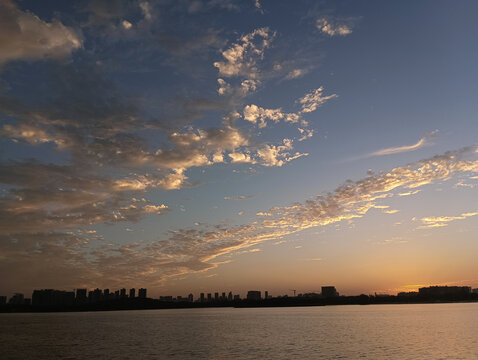 城市夕阳