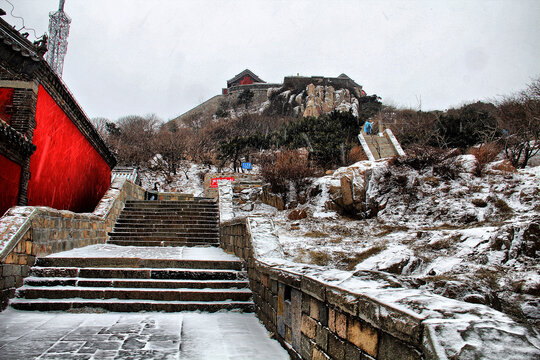 大雪泰山山顶