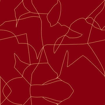 酒紅底橘黃線條
