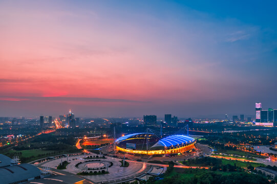 义乌城市夜景风光