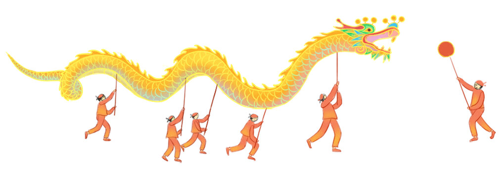 舞龍插畫