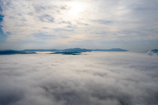 吉林市云海大雾云上风景航拍