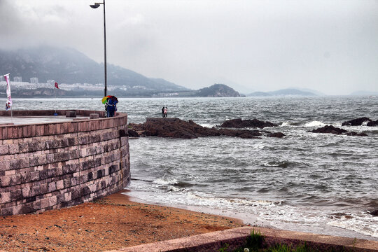 石老人海滨海滩