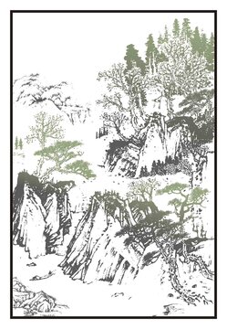 高山素材畫(huà)